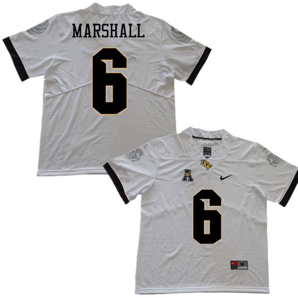 Men #6 Brandon Marshall UCF Knights College Football Jerseys Sale-White - Click Image to Close